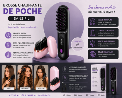 BROSSE CHAUFFANTE DE POCHE SANS FIL